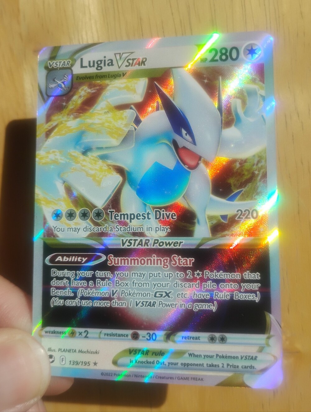 Mint 2022 Holo Ultra Rare Lugia VStar 139/195 Silver Tempest Pokemon Card